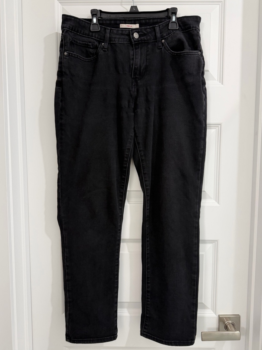 Levi's 712 Slim Black Straight Jeans